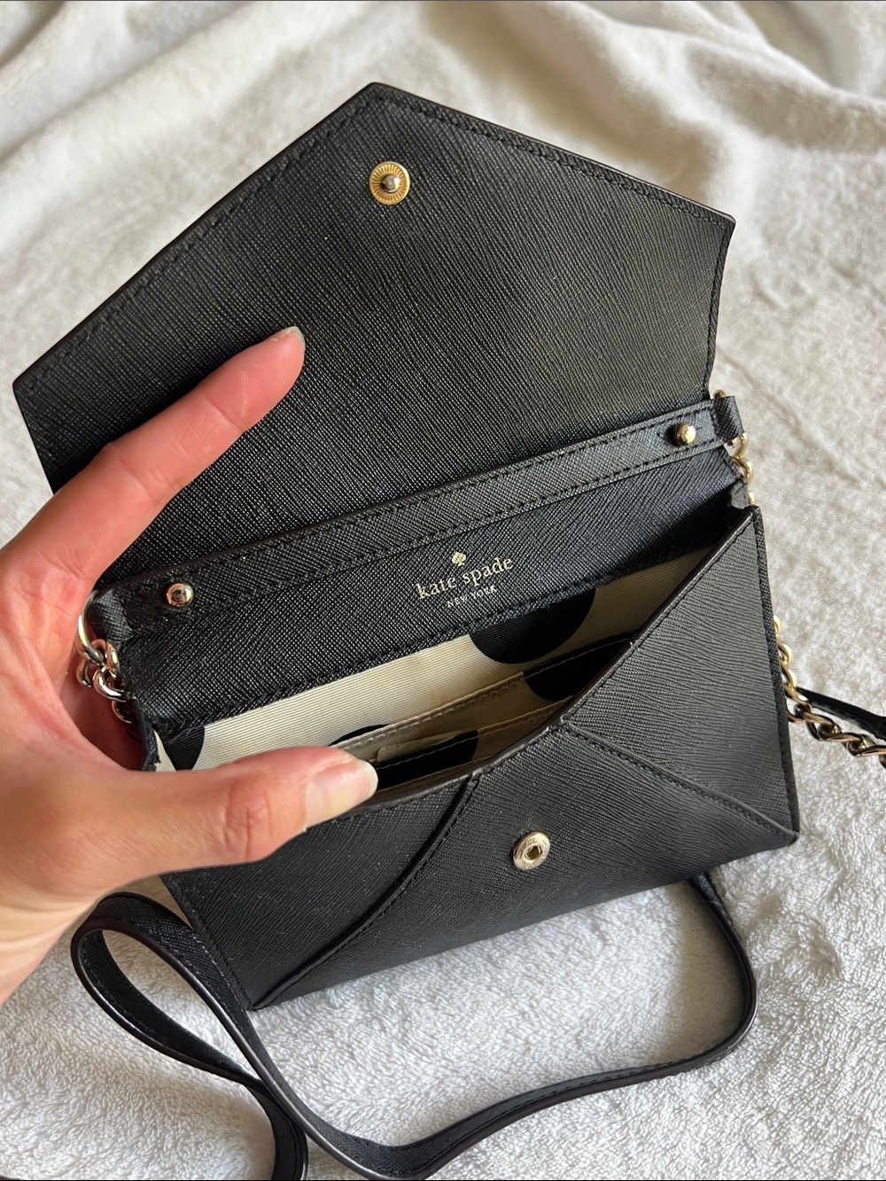 Kate Spade Crossbody Bag - Black Envelope - Picture 3 of 9